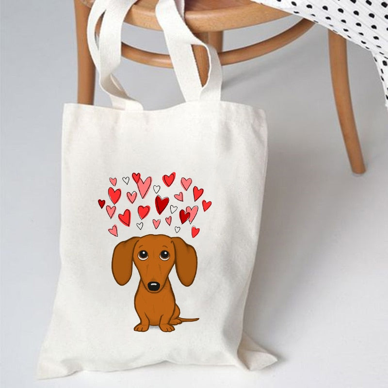 Dachshund Canvas Shopping Bag