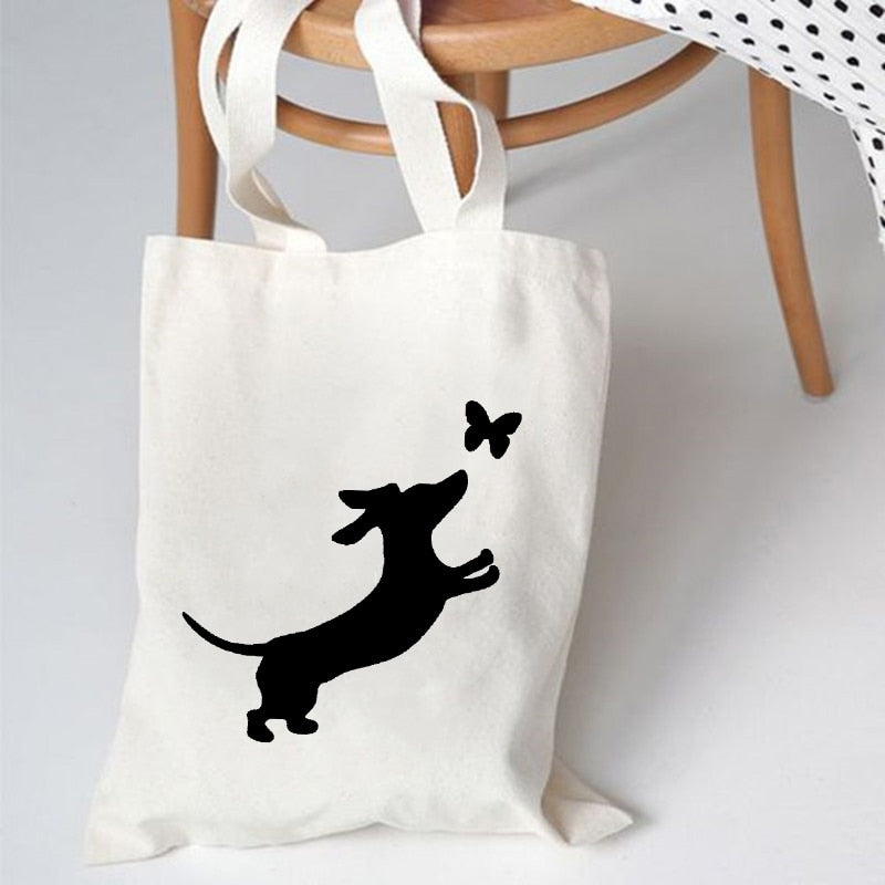 Dachshund Canvas Shopping Bag