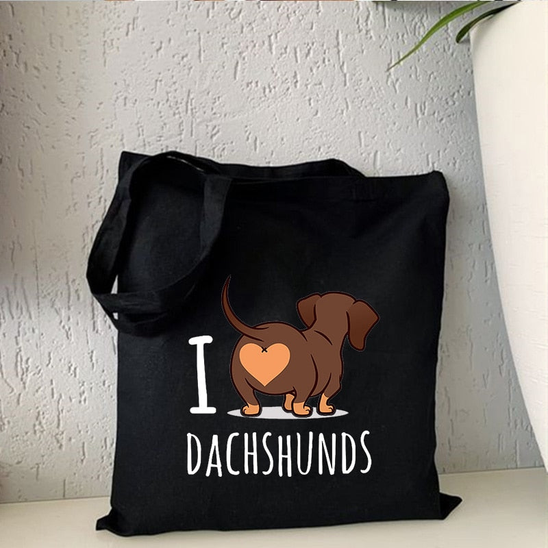 Dachshund Canvas Shopping Bag