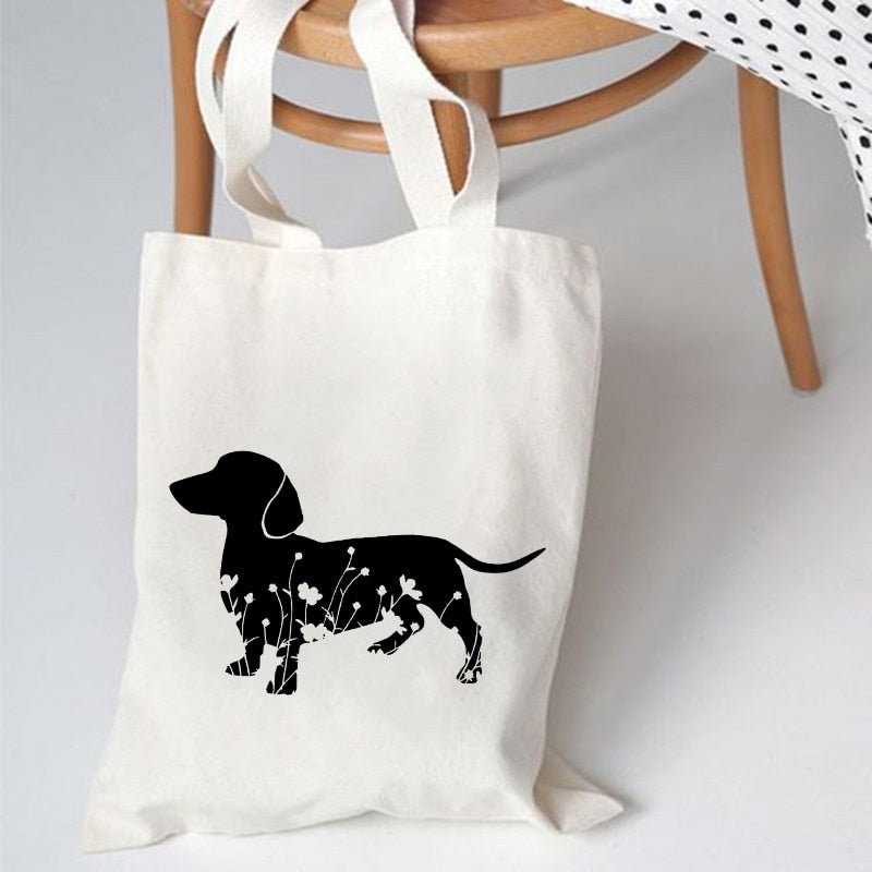 Dachshund Canvas Shopping Bag