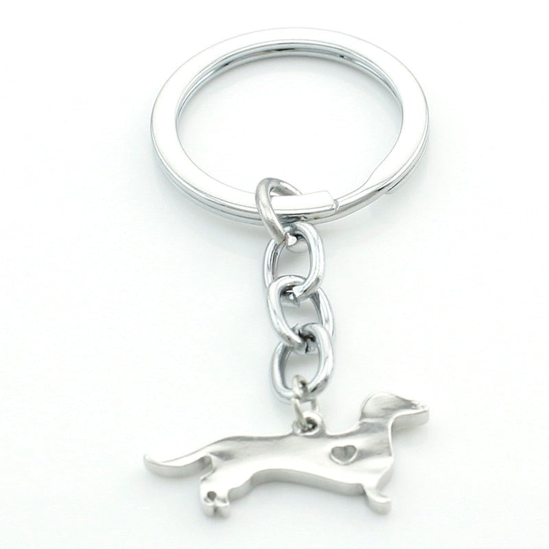 Dachshund stainless steel keychain