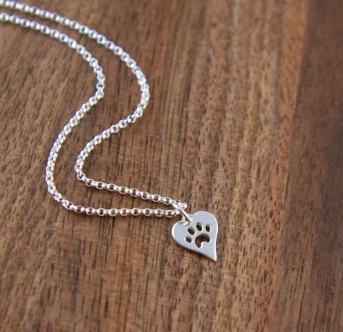 Paw Print Heart Necklace