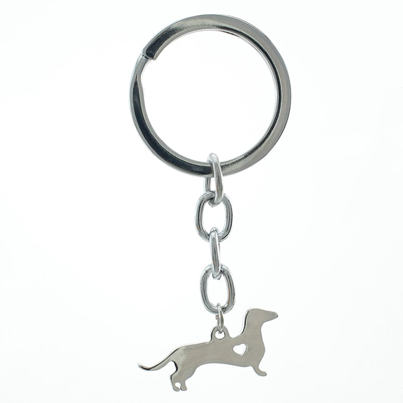 Dachshund stainless steel keychain