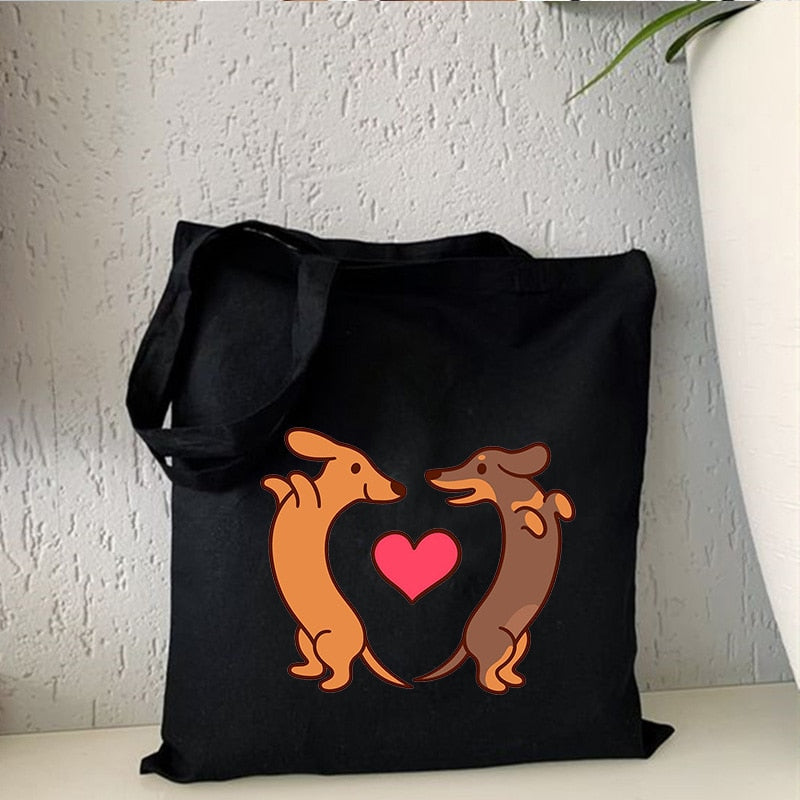 Dachshund Canvas Shopping Bag