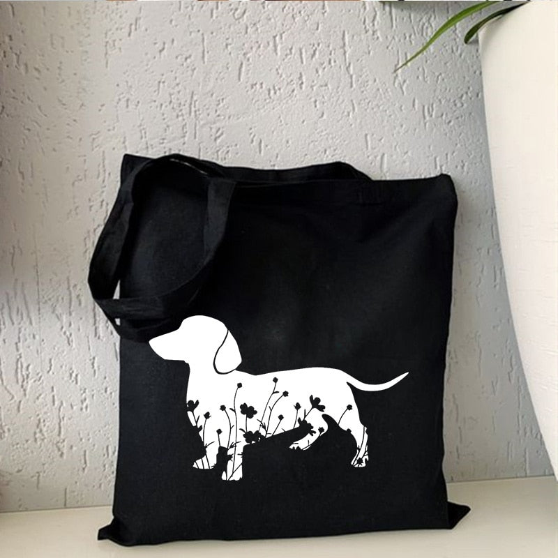 Dachshund Canvas Shopping Bag