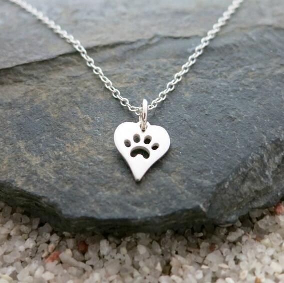 Paw Print Heart Necklace