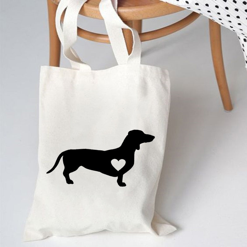 Dachshund Canvas Shopping Bag