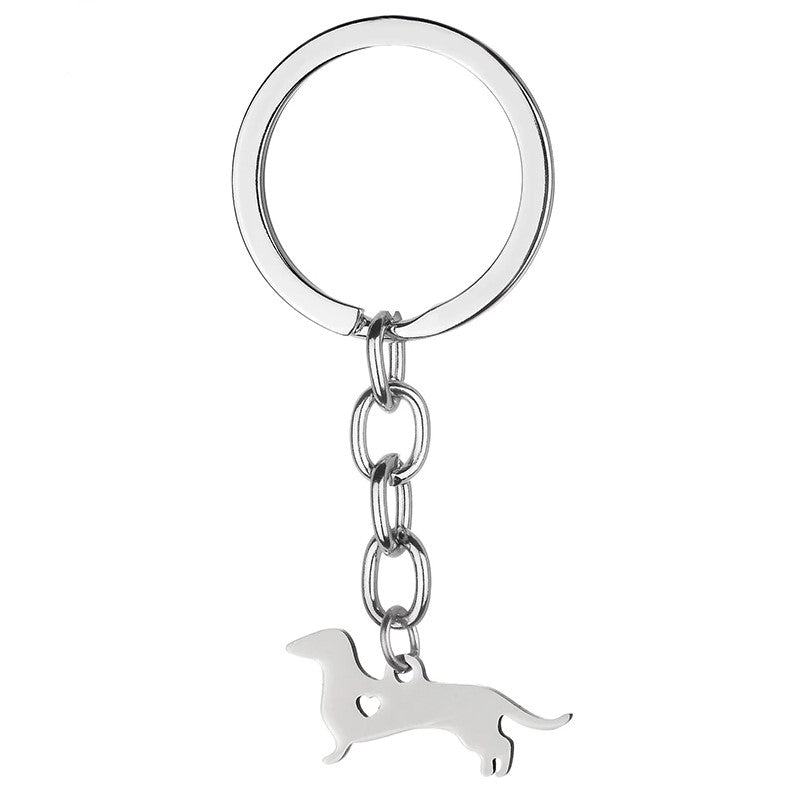 Dachshund stainless steel keychain