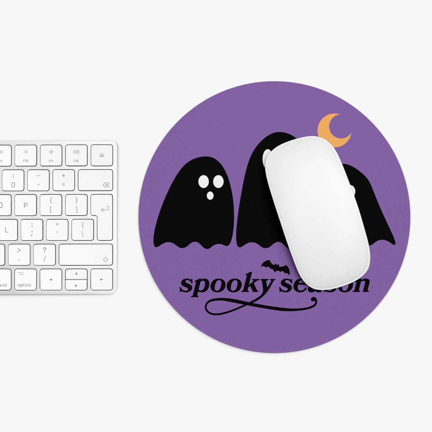 Mouse Pad - Spooky Season Ghosts with Purple Background