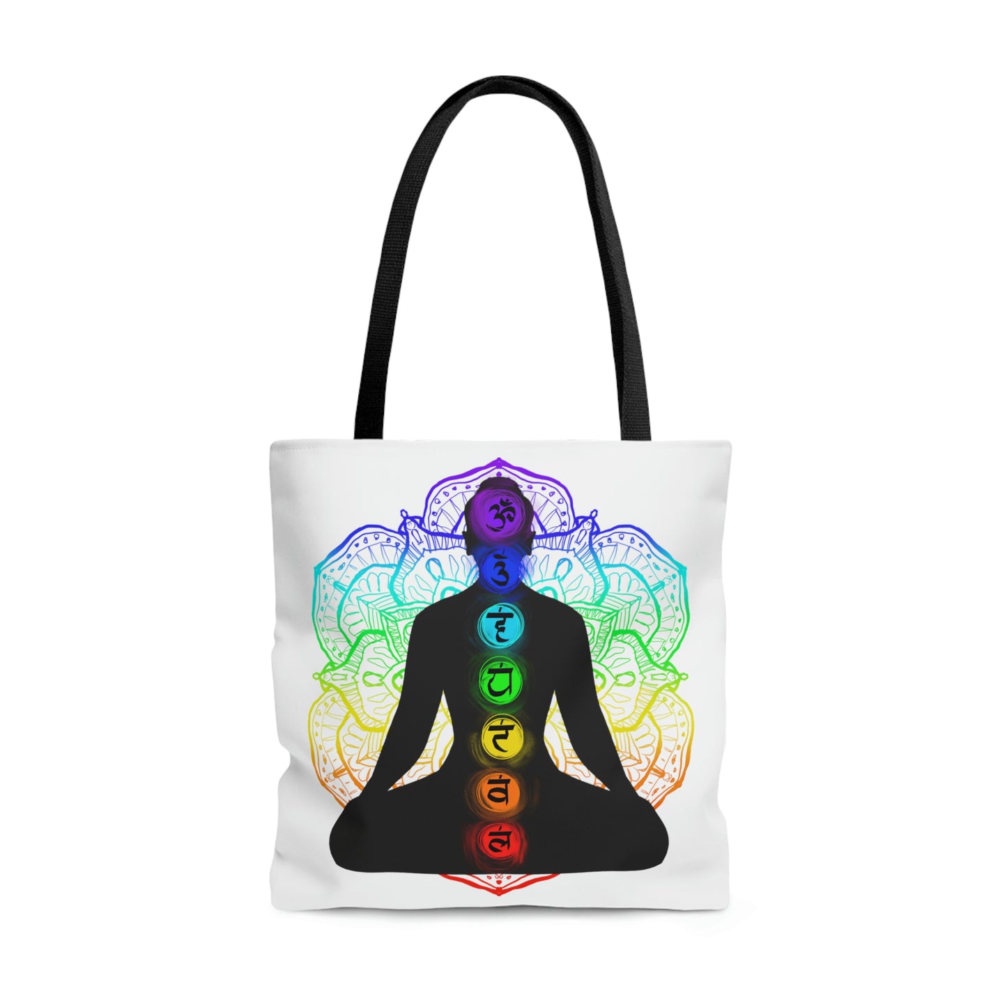 Chakra Mandala Yoga Silhouette Tote Bag