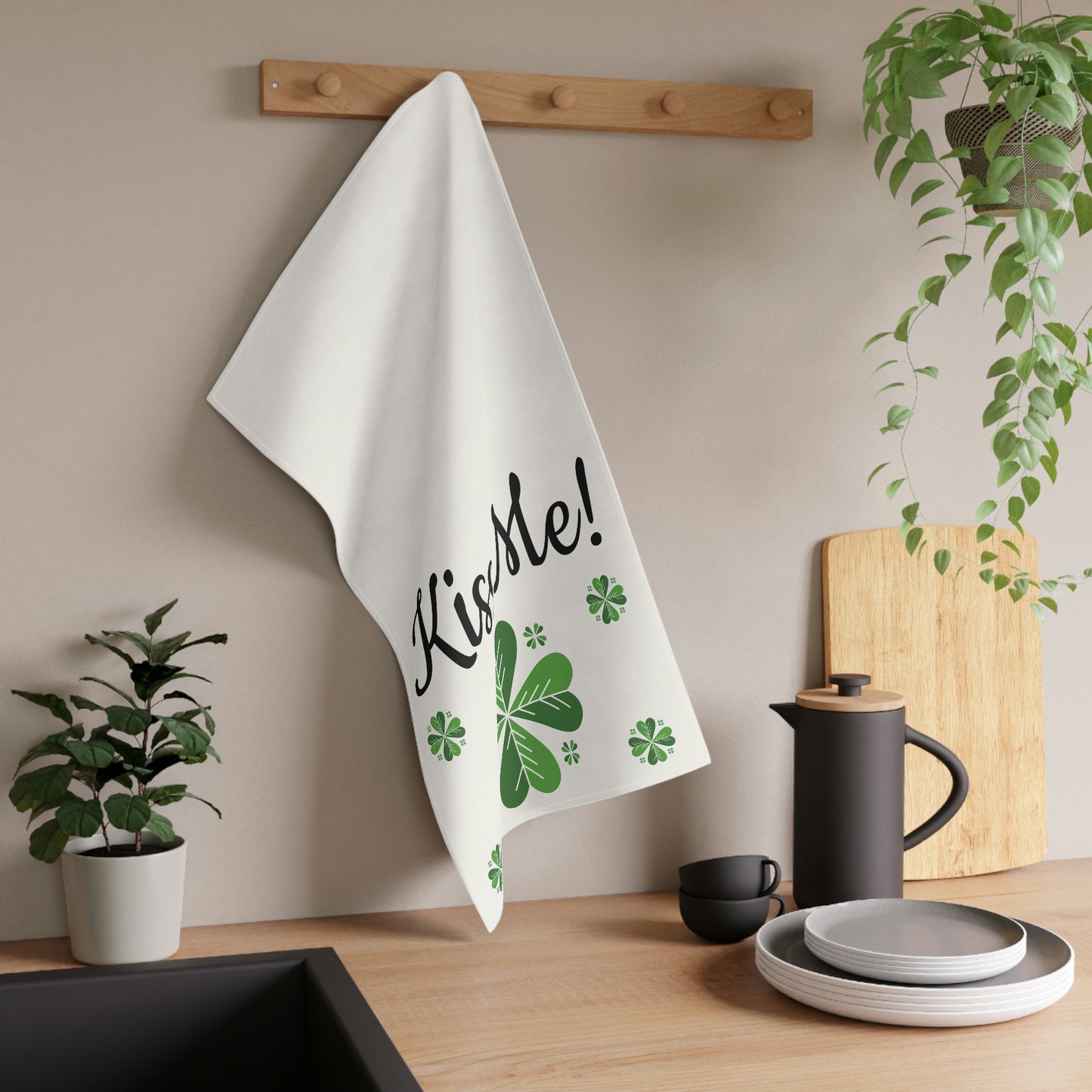 Kiss Me! Cotton Twill Kitchen Towel