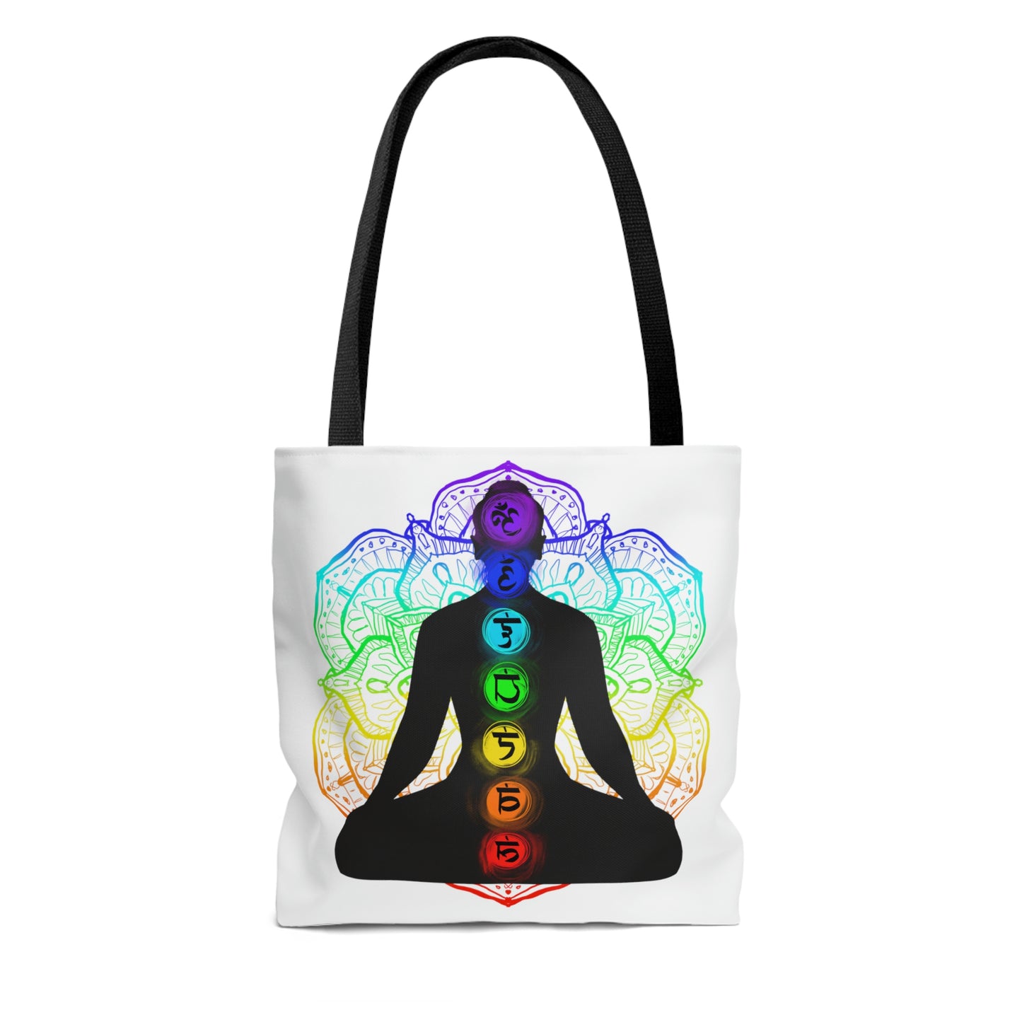 Chakra Mandala Yoga Silhouette Tote Bag