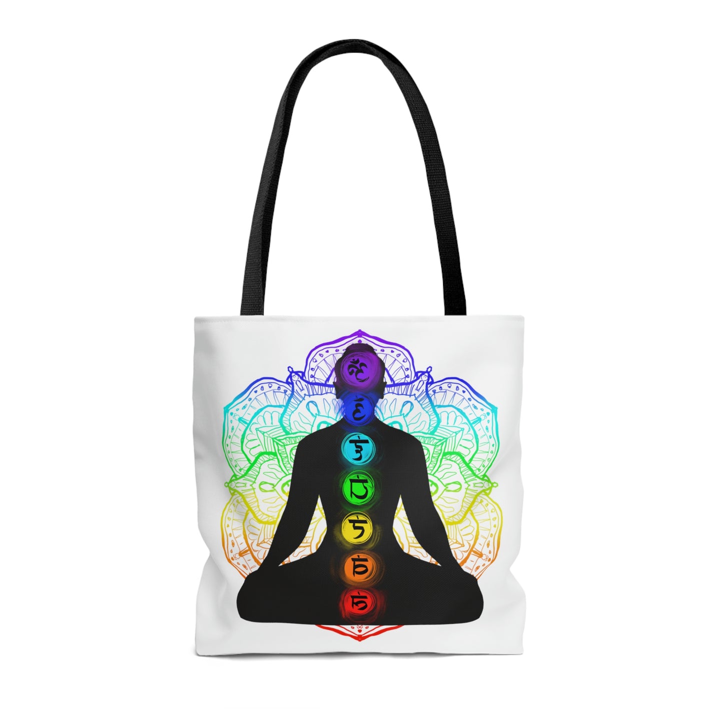 Chakra Mandala Yoga Silhouette Tote Bag