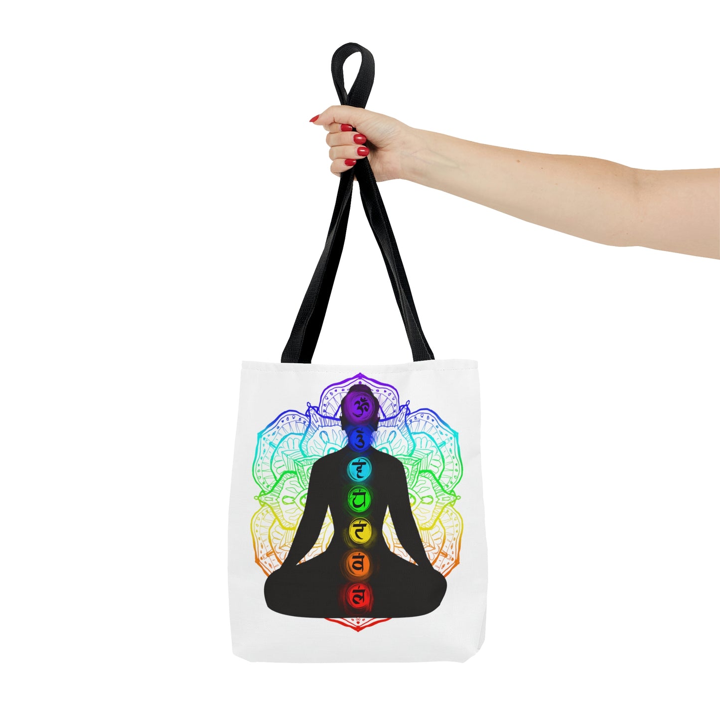 Chakra Mandala Yoga Silhouette Tote Bag