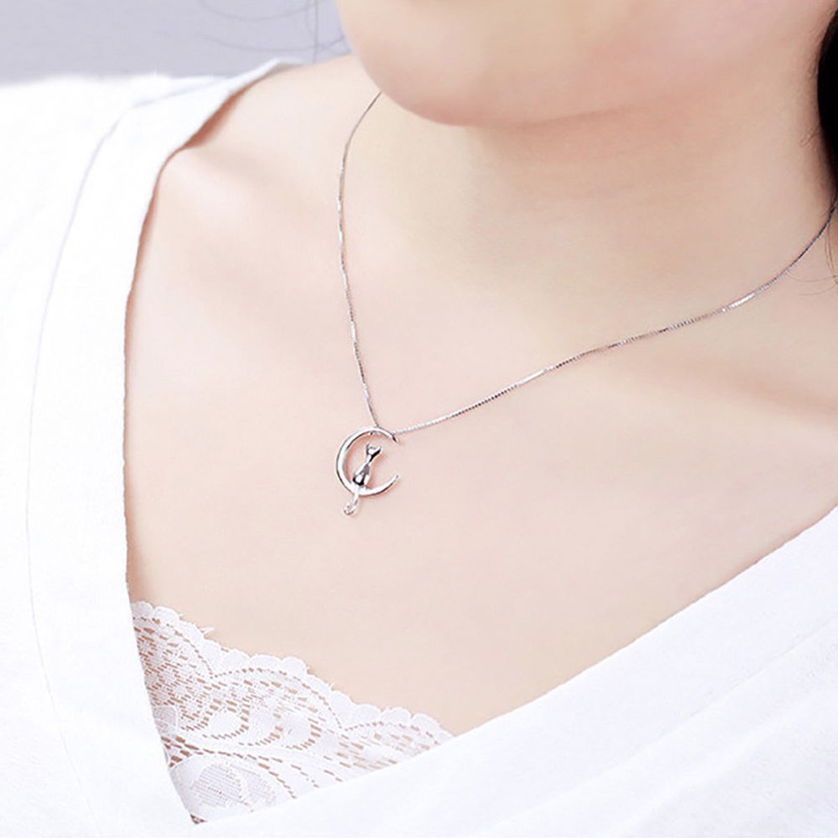 Cat Moon Necklace