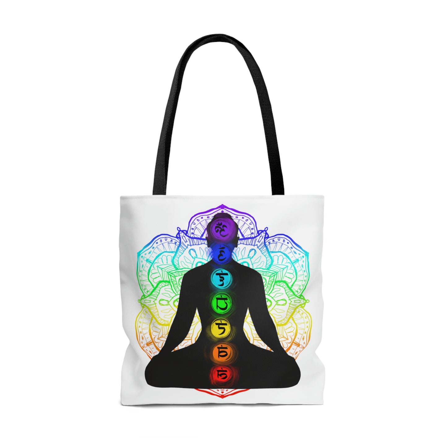 Chakra Mandala Yoga Silhouette Tote Bag