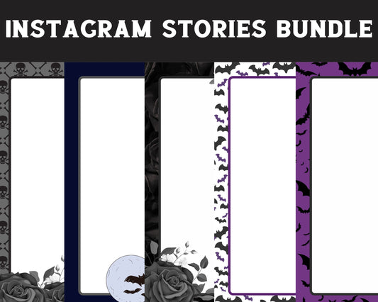 Instagram Stories for Goths, Halloween, or Lovers of Bats and Black Roses - Bonus Template Included!