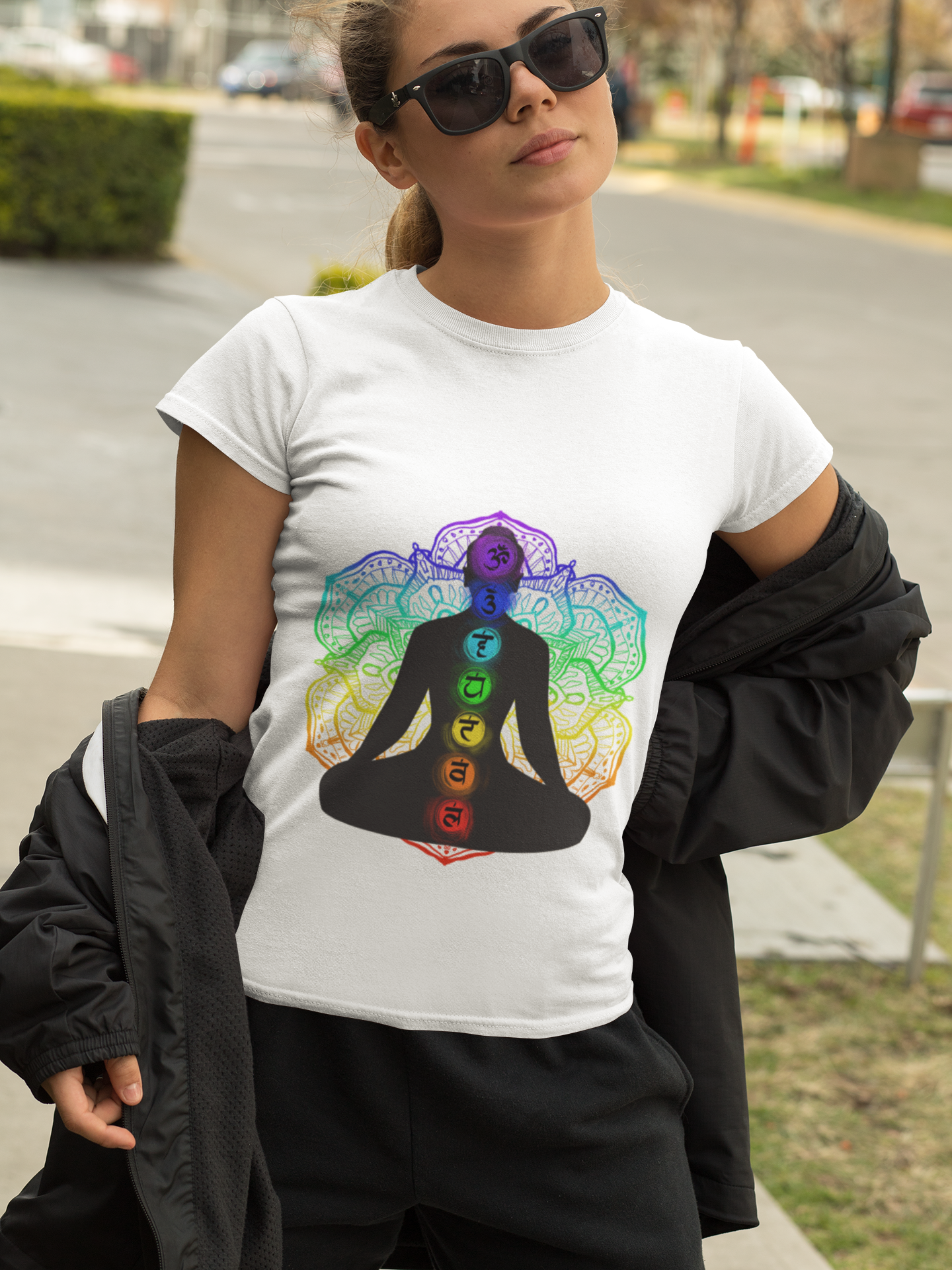 Women's Softstyle Tee - Chakra with Mandala Design