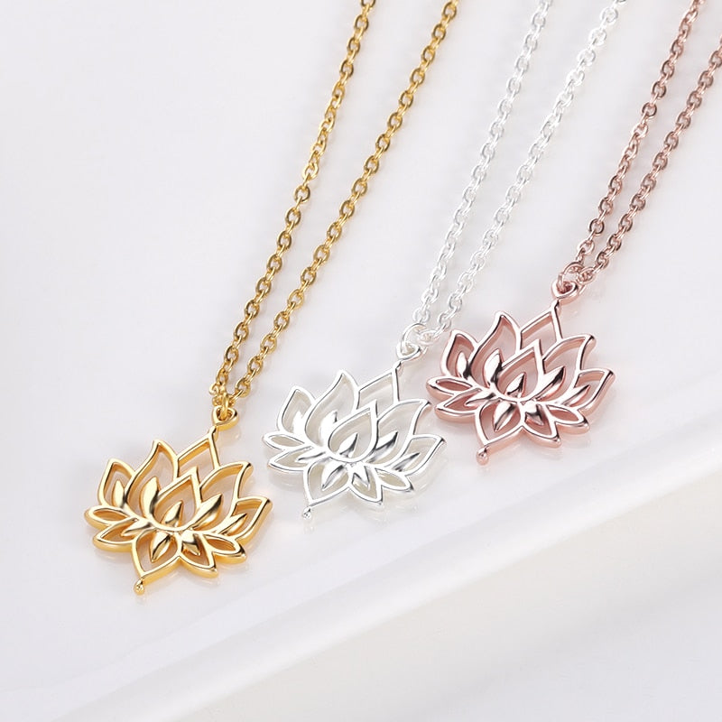 Lotus Flower Necklace For Women