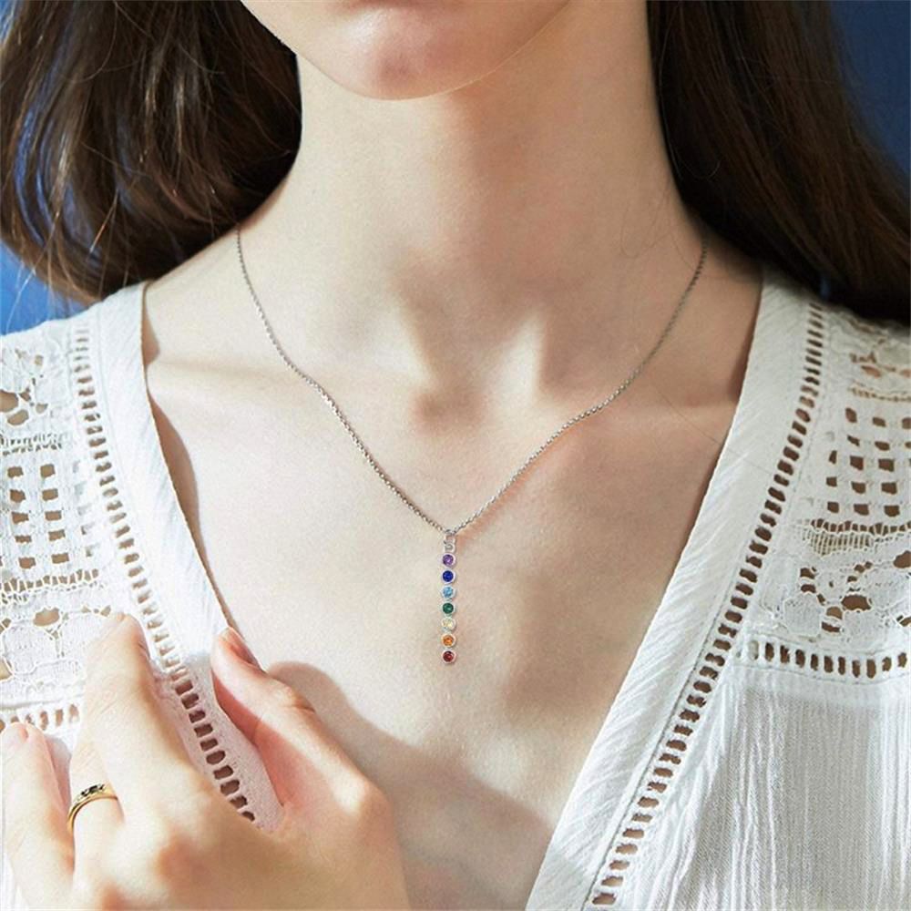 Chakra Crystal Pendant Necklace