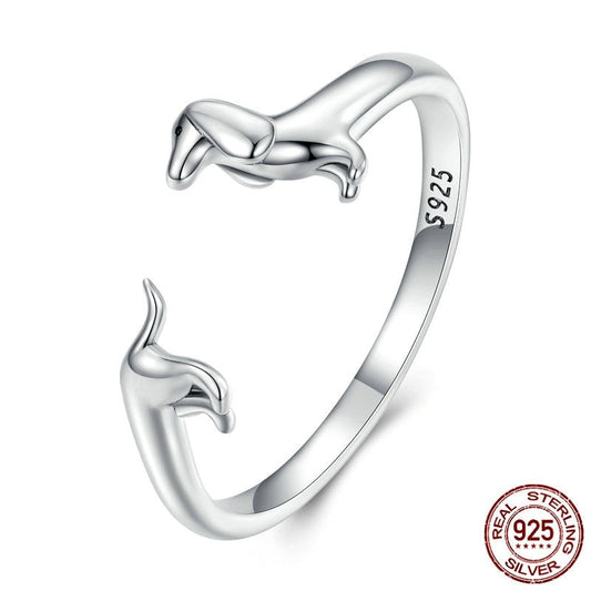 925 Silver Dachshund Ring