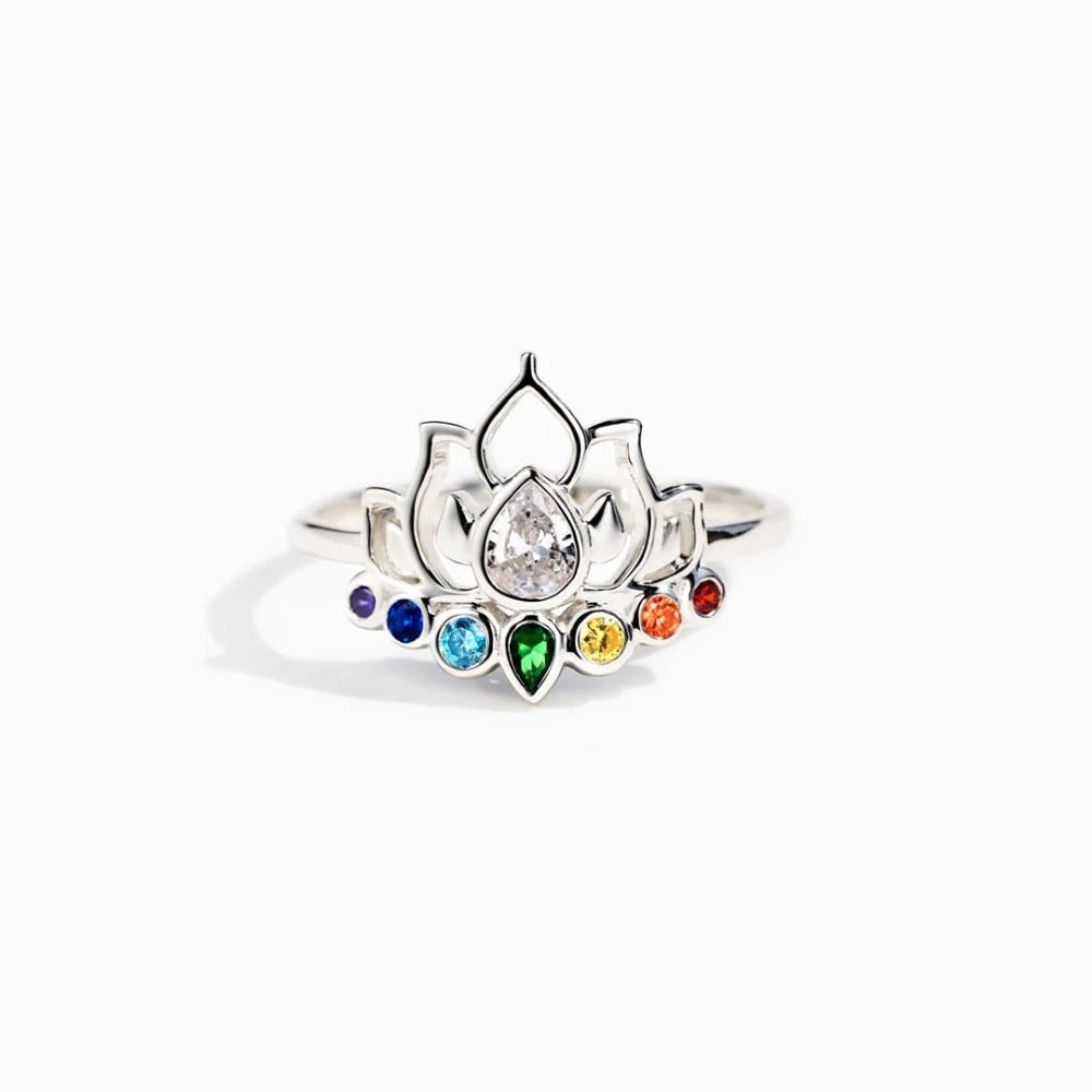 Sterling Silver Lotus Flower Boho Ring