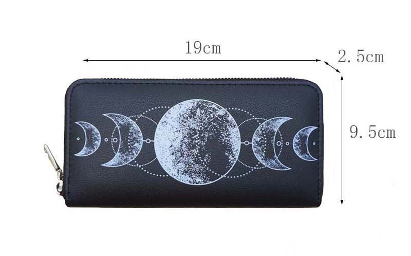 Moon Phase or Moon Goddess Zipper Wallet