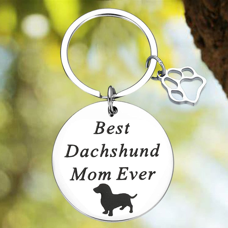 Best Dachshund Mom Ever, Best Dachshund Dad Ever Key Chain