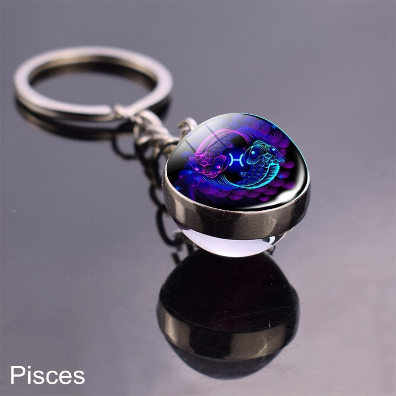 Glow In The Dark Zodiac Signs Keychains