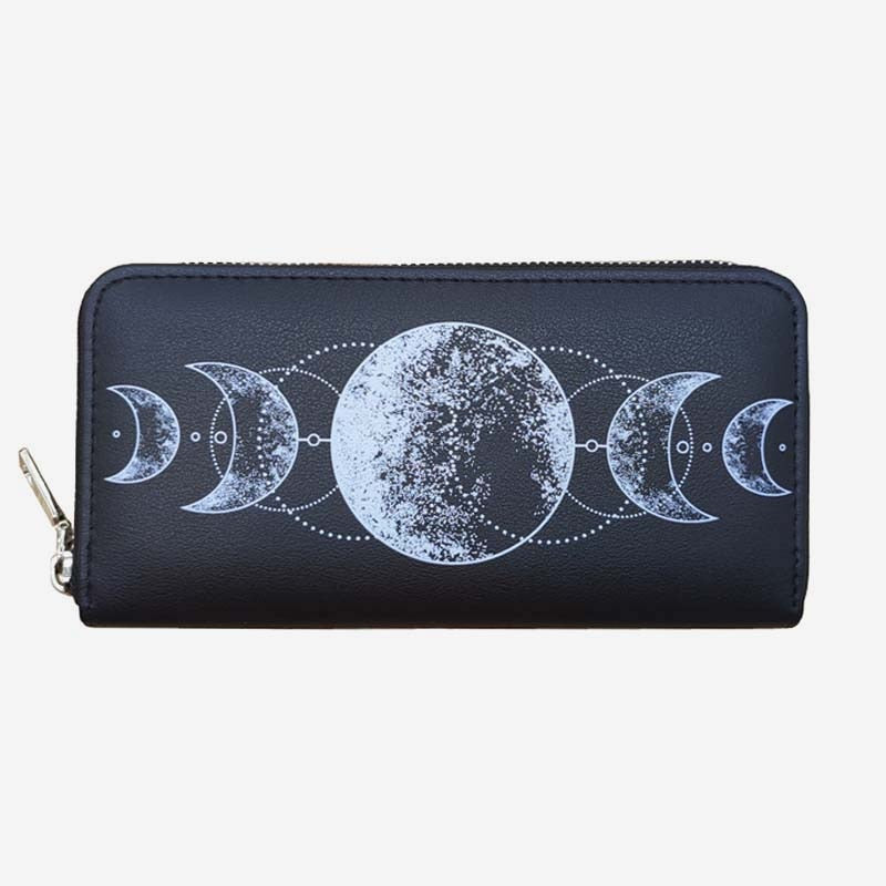 Moon Phase or Moon Goddess Zipper Wallet