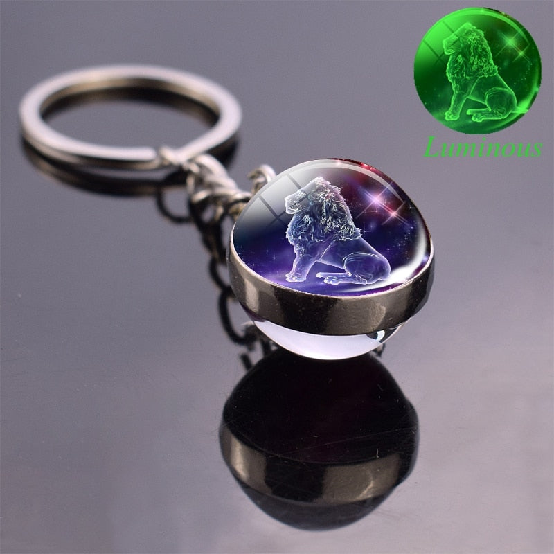 Glow In The Dark Zodiac Signs Keychains