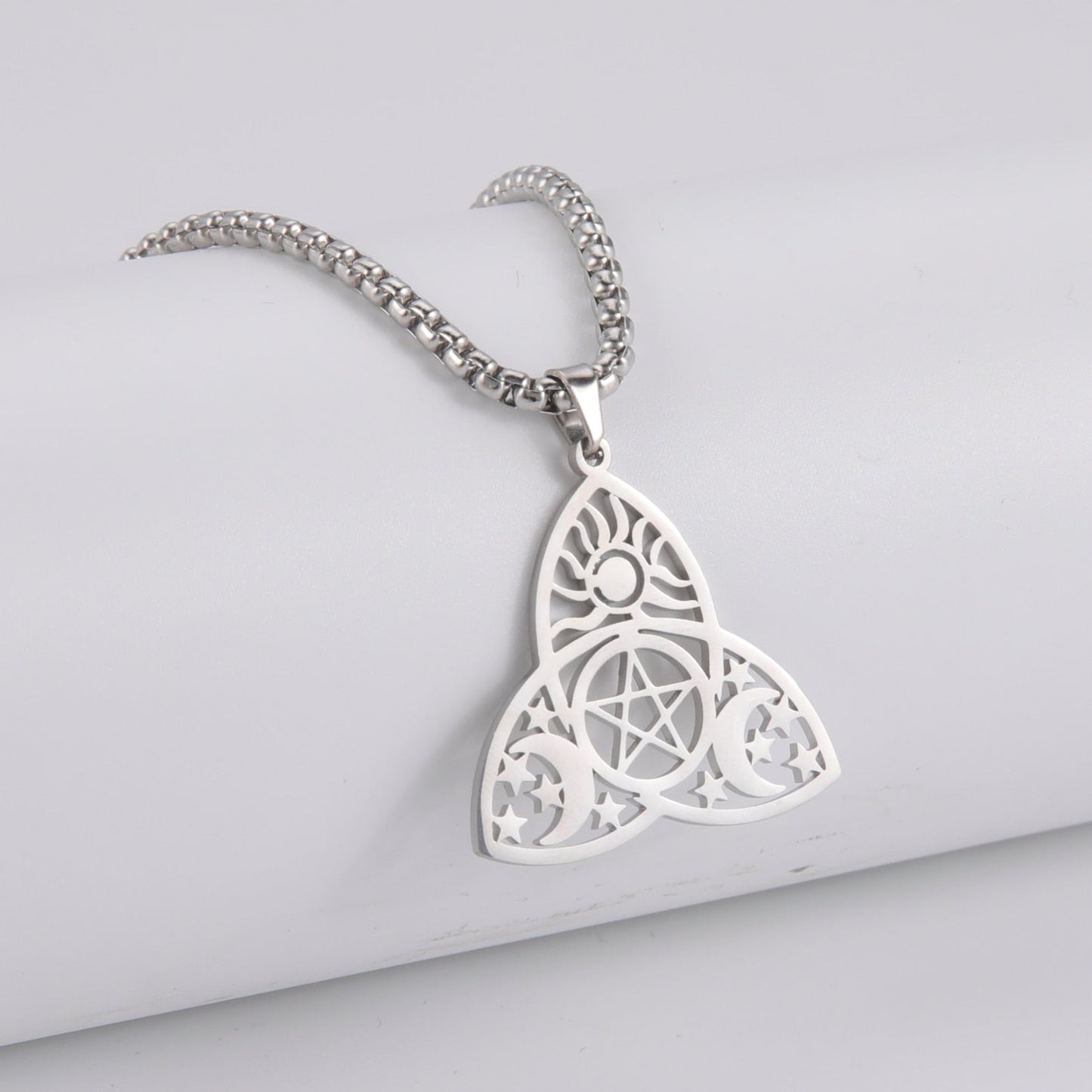 Triquetra Pentacle Moon Necklaces