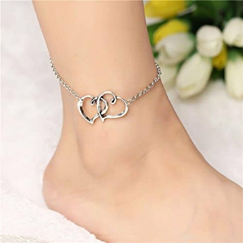 Women's Double Heart Shape Ankle Bracelet